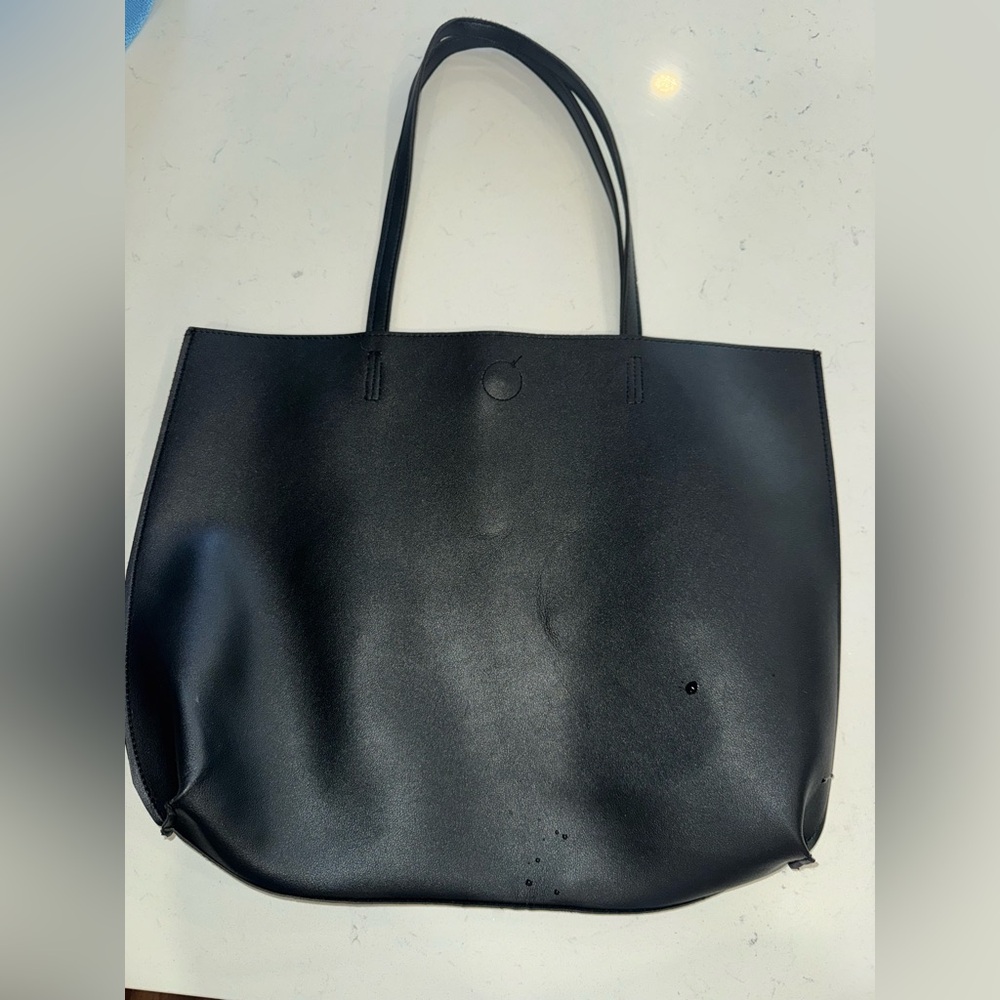 Black Leather Tote Bag